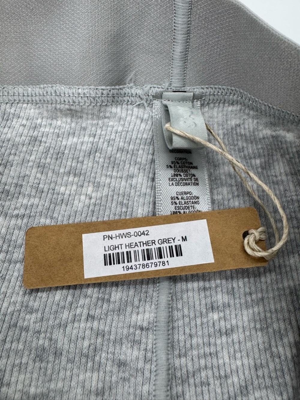 Skims Light Heather Grey Ribbed Boxers NWT Medium - Picture 7 of 8